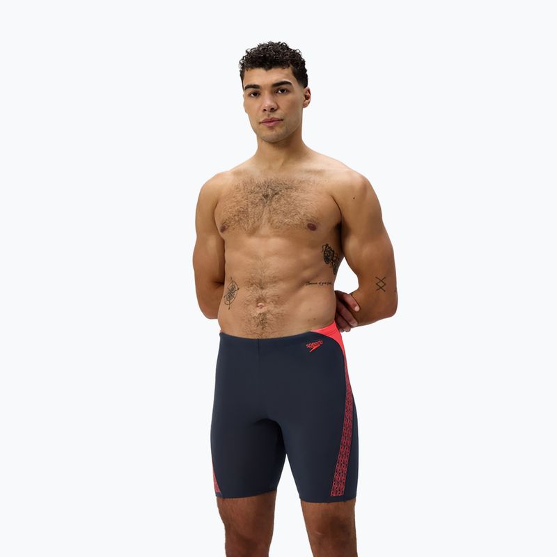 Speedo Hyper Boom Splice - nuoto per bambini grigio piombo / corallo neon 2