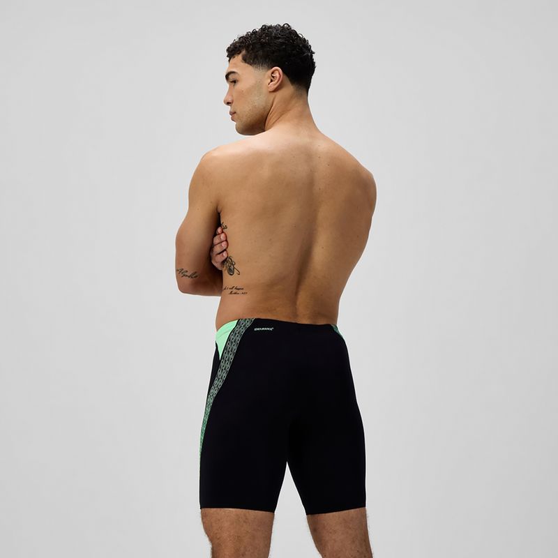 Speedo Hyper Boom Splice, costume da bagno da uomo nero/alfa verde 3