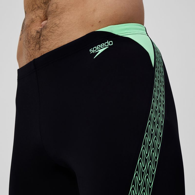 Speedo Hyper Boom Splice, costume da bagno da uomo nero/alfa verde 5