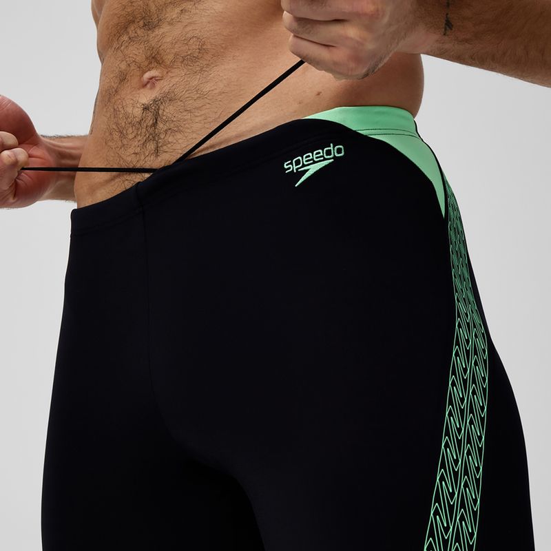 Speedo Hyper Boom Splice, costume da bagno da uomo nero/alfa verde 6