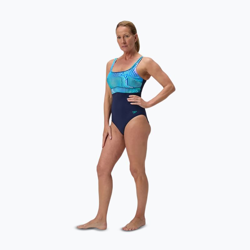 Costume da bagno intero da donna Speedo Shaping Contour Eclipse Printed turquoise gem 2