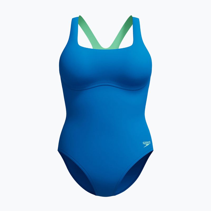 Costume intero da donna Speedo Flex Band con reggiseno da bagno blu laguna