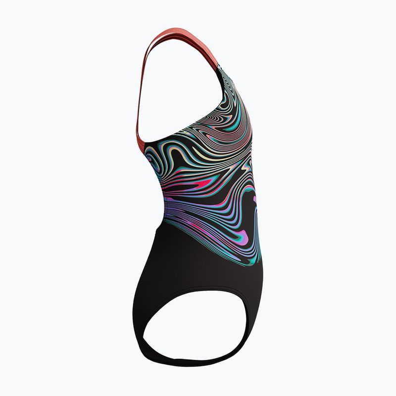 Speedo Digital Placement Powerback, costume intero per bambini, colore corallo neon 4