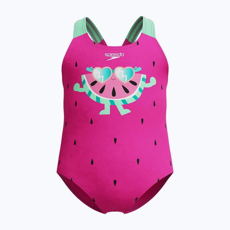 Costume intero per bambini Speedo Digital Printed neon bubblegum