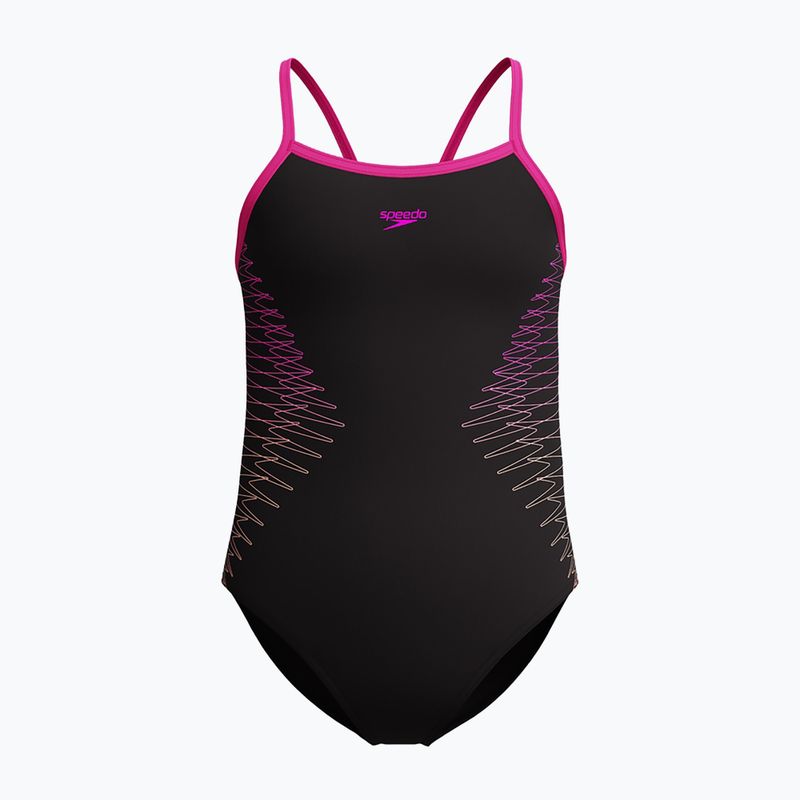 Speedo Platisol Placement Thinstrap Muscleback flare rosa costume intero per bambini
