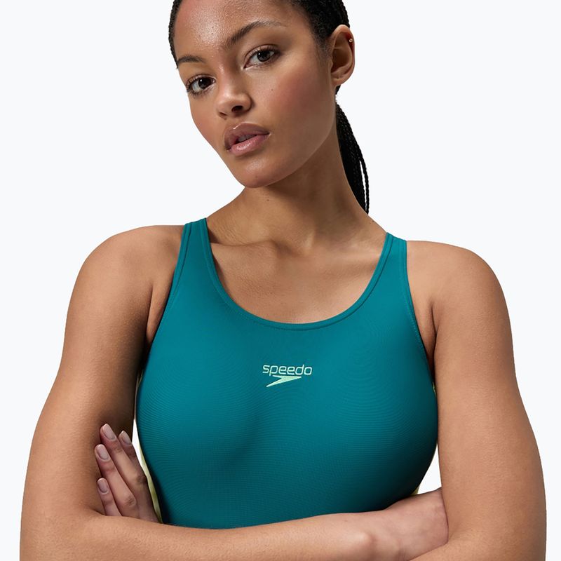 Costume intero Speedo Colourblock 2.0 deep emerald da donna 5