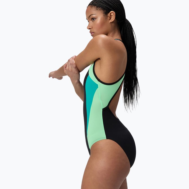Speedo costume da bagno intero donna Collo alto Splice Cross Back gemma turchese 4