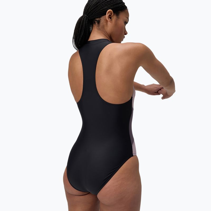 Speedo Zip Colorblock - costume intero da donna antracite 3