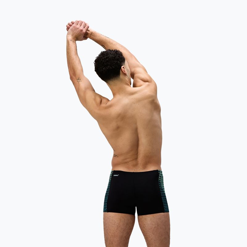 Speedo uomo Endurance+ Tech Panel Aquashort nero/turchese gemma boxer nuoto 3