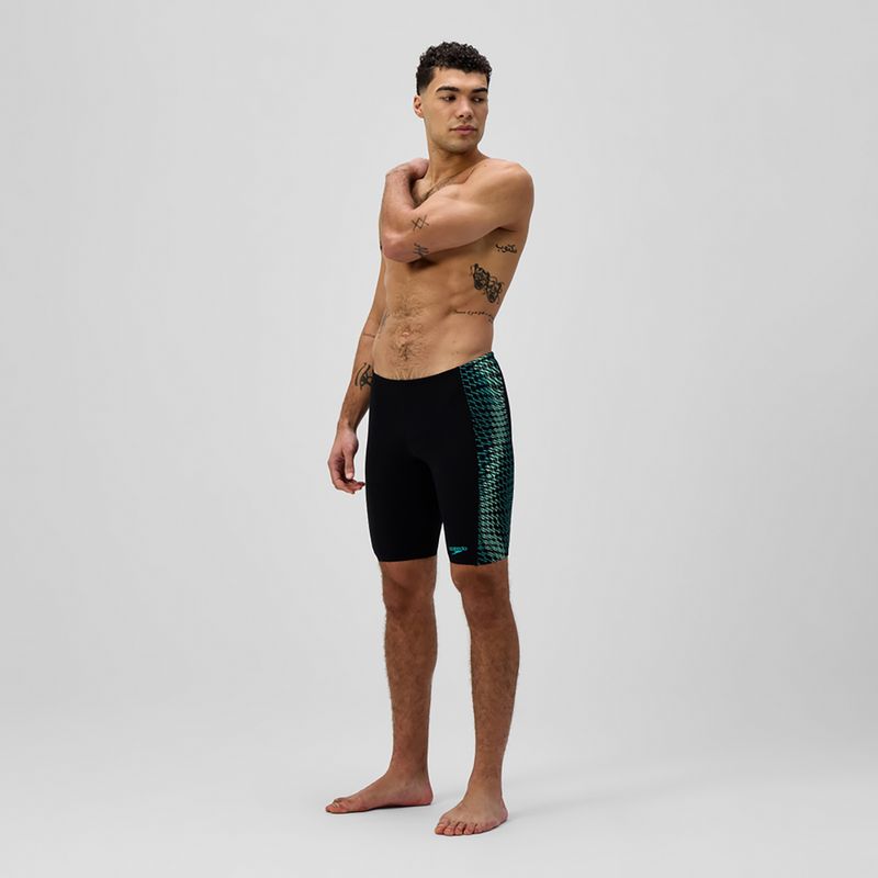Speedo Endurance+ Tech Panel Uomo Swim Jammer nero/turchese gemma 2