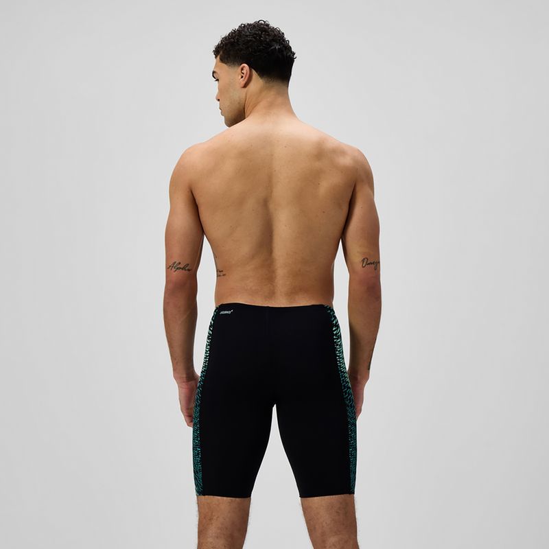 Speedo Endurance+ Tech Panel Uomo Swim Jammer nero/turchese gemma 3