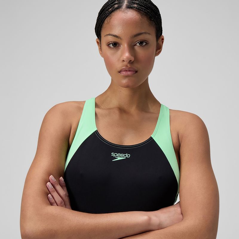 Speedo costume intero donna HyperBoom Splice Racerback verde erba medica 5