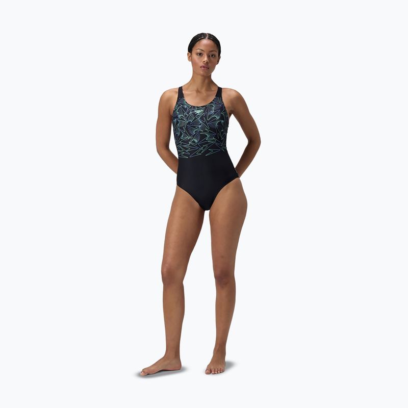 Costume intero Speedo donna HyperBoom Placement Muscleback verde erba medica 2