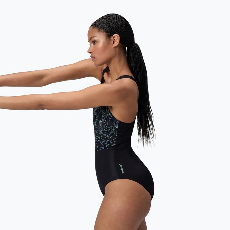 Costume intero Speedo donna HyperBoom Placement Muscleback verde erba medica 4