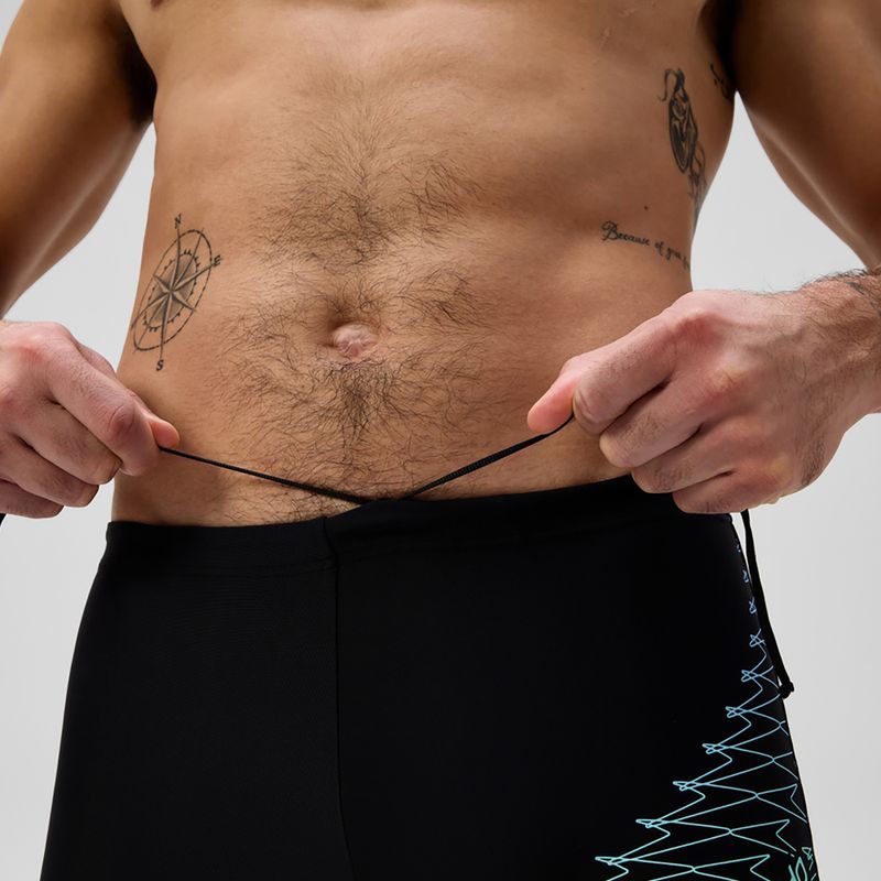 Speedo Medley Logo Aquashort boxer nuoto uomo nero/alfa verde 6