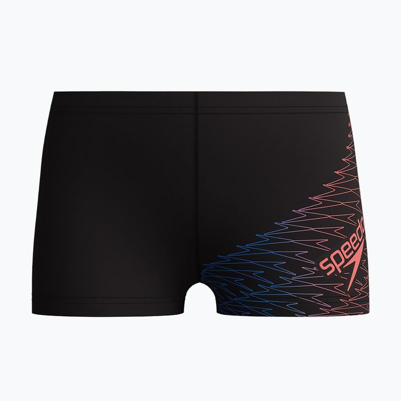 Speedo Medley Logo Aquashort boxer nuoto bambino antracite/neon coral
