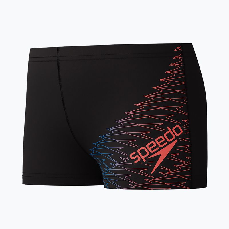 Speedo Medley Logo Aquashort boxer nuoto bambino antracite/neon coral 3