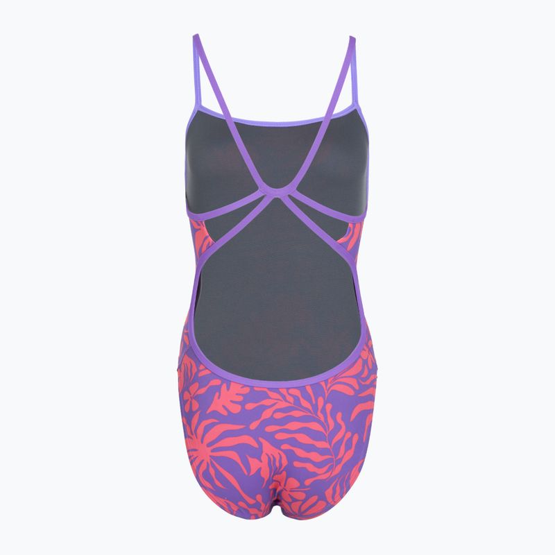 Speedo costume intero donna FL Printed Web Back coral cluster/indigo glow 2