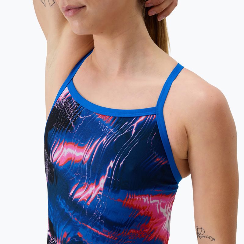 Costume intero Speedo FL Printed Turnback electro static/lagoon blue donna 4