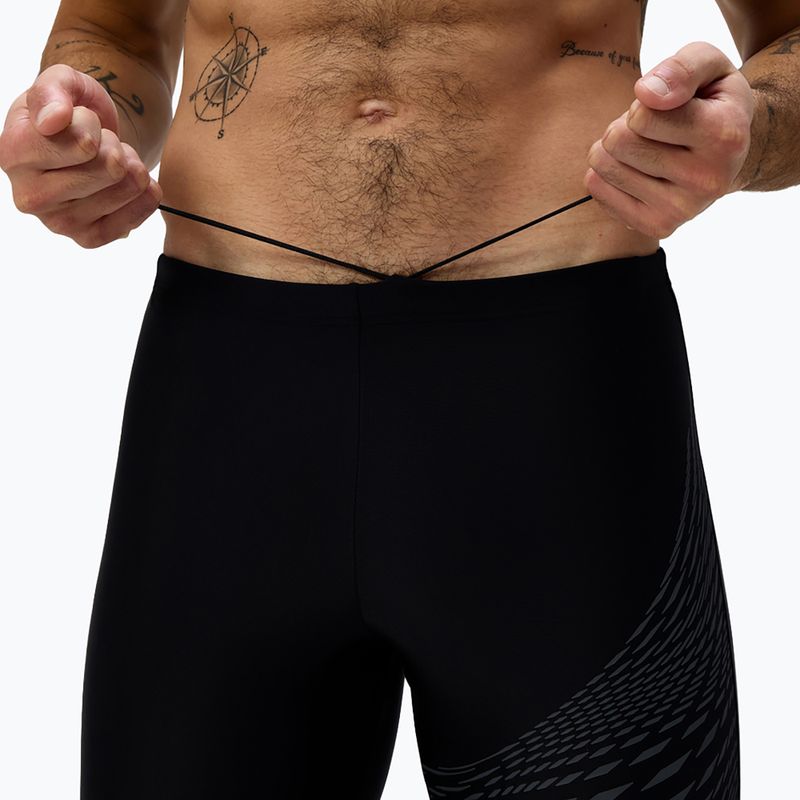 Speedo Medley Logo Swim Jammer uomo nero/grigio piombo 6