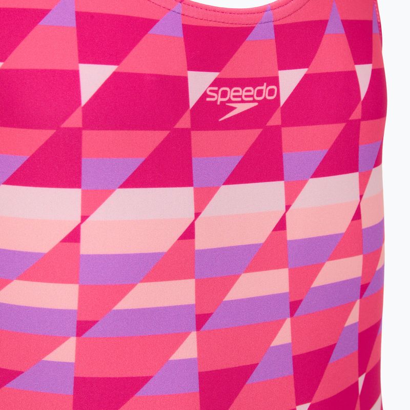 Costume da bagno intero bambino Speedo Digital Placement Splashback pink/glassy pink 3