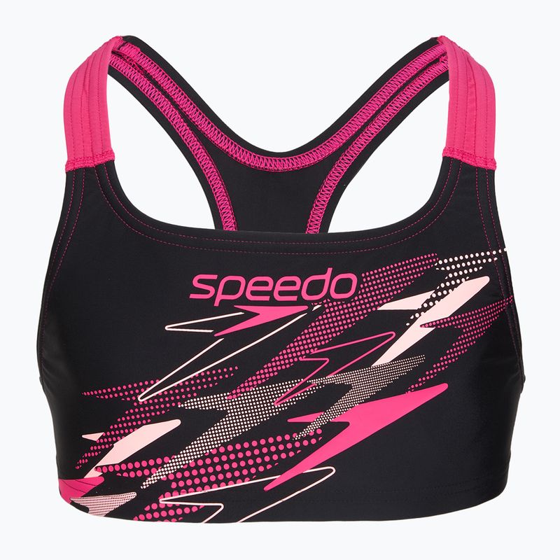 Costume da bagno due pezzi bambino Speedo Medley Logo Racerback 2pc anthracite/pink 3