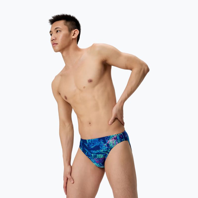 Boxer da nuoto uomo Speedo Printed Brief pixel pool/navy 3