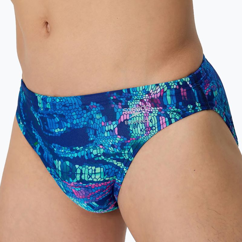 Boxer da nuoto uomo Speedo Printed Brief pixel pool/navy 4