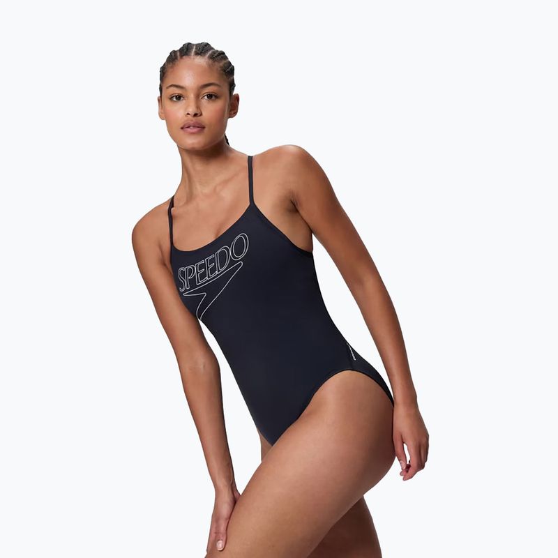 Costume intero da donna Speedo Endurance+ Logo Thin Strap anthracite 3
