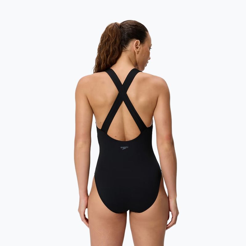 Costume intero donna Speedo Solid Scoop Neck anthracite 2