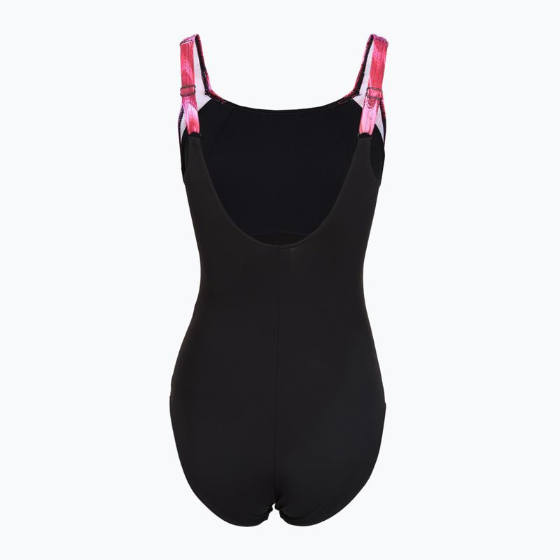 Costume da bagno intero donna Speedo Shaping LunaLustre Printed anthracite/ruby 2