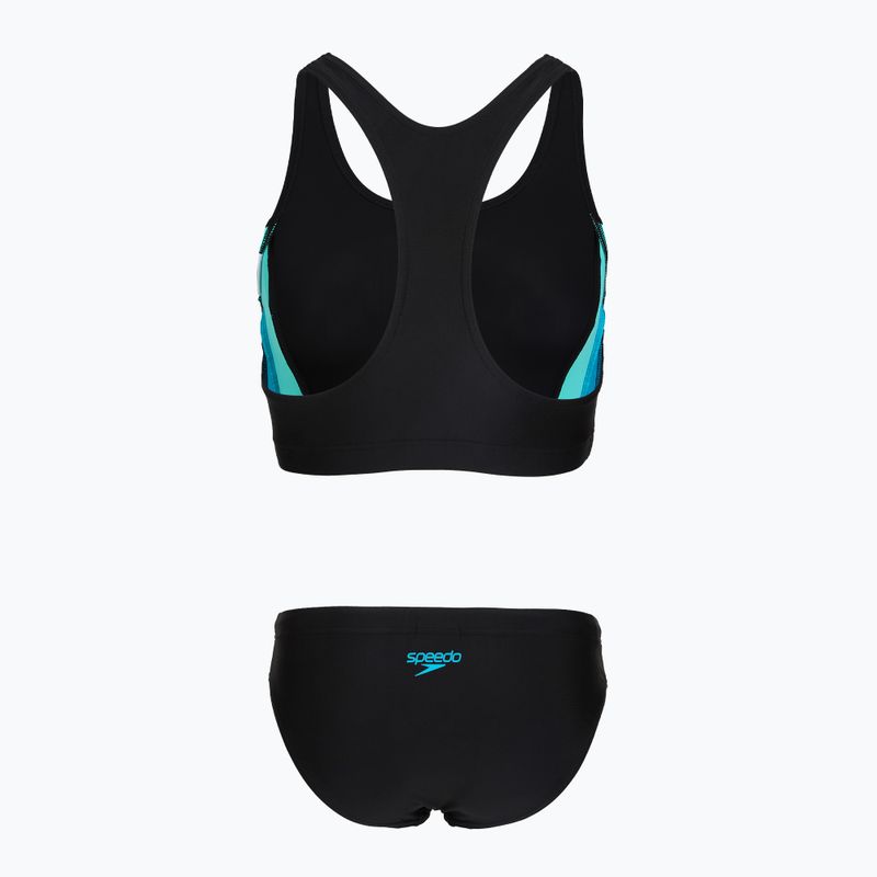 Costume da bagno intero donna Speedo Colourblock Splice 2.0 anthracite/mayanblue 2