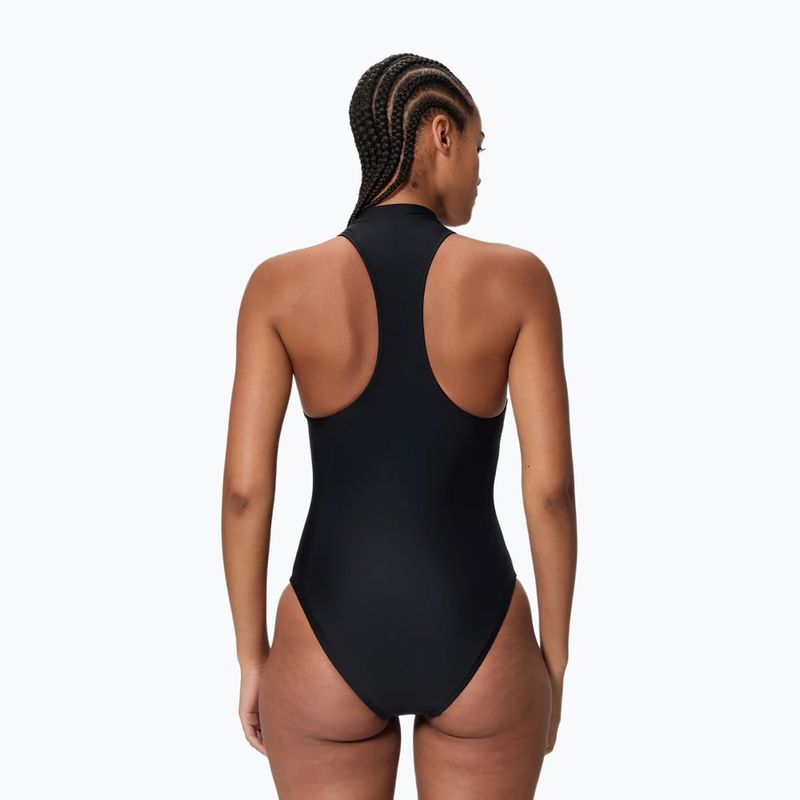 Costume intero da donna Speedo Ocean Flex Zip black/pale clover 2