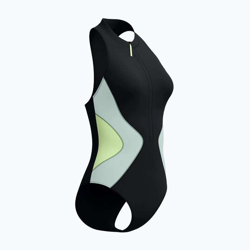 Costume intero da donna Speedo Ocean Flex Zip black/pale clover 8