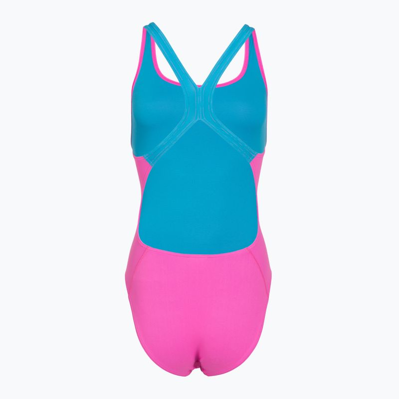 Costume intero da donna Speedo Solid Powerback neon flamingo 2
