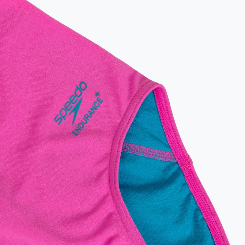 Costume intero da donna Speedo Solid Powerback neon flamingo 3