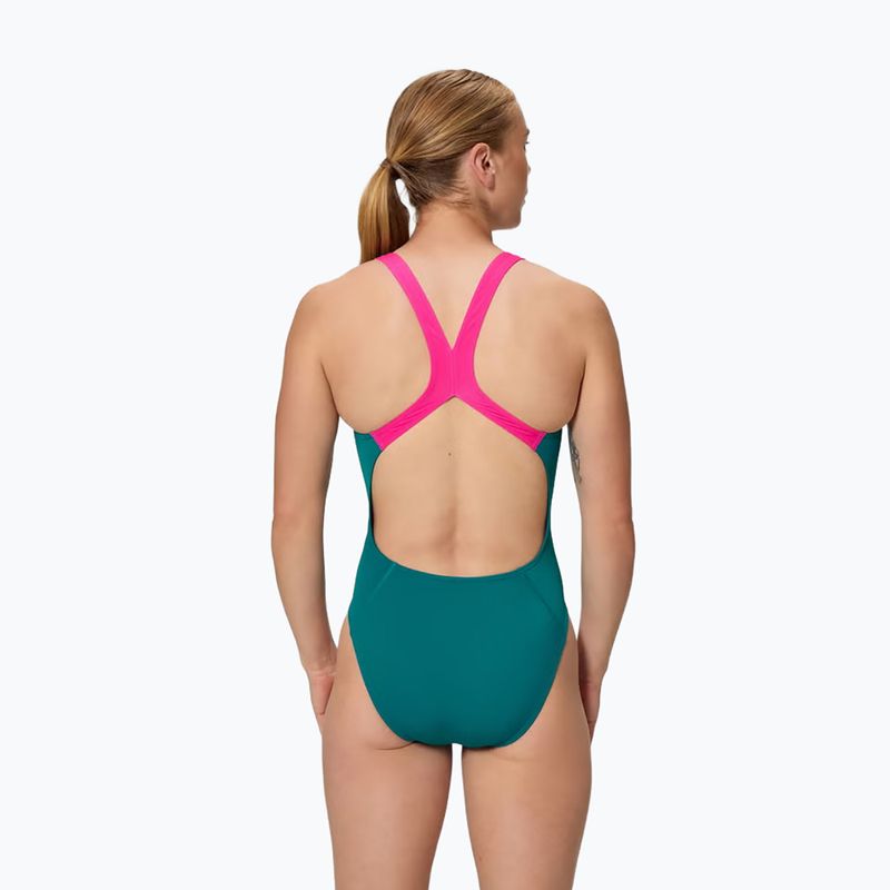 Costume da nuoto intero donna Speedo Solid Powerback peacock 2