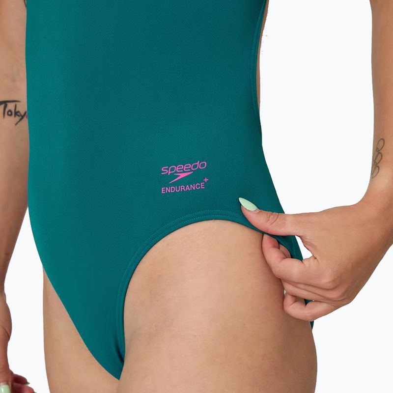 Costume da nuoto intero donna Speedo Solid Powerback peacock 5