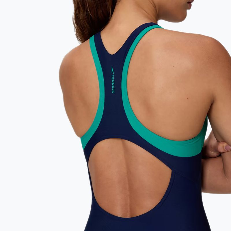 Costume intero da donna Speedo Colorblock Racerback peacoat/peacock teal 4