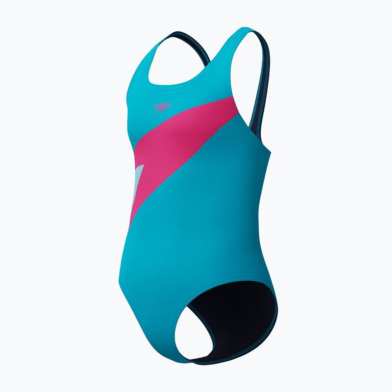 Costume da bagno intero per bambini Speedo Hyperboom Butterfly Back Mayan Blue/Margarita Pink 3
