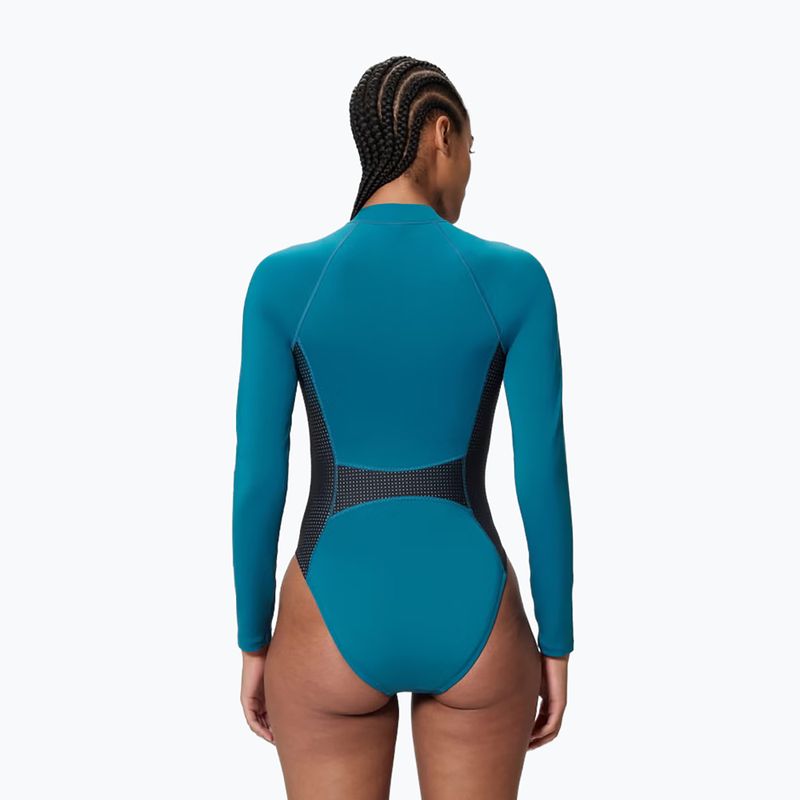 Costume intero da donna Speedo Scuba Flex Zip border blue/black 2
