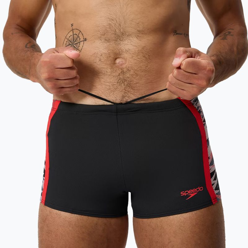Boxer da bagno Speedo Hyperboom Splice Aquashort anthracite/high risk red 4
