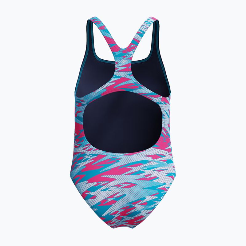 Costume intero da nuoto bambino Speedo Hyperboom Print Medalist margarita pink 2