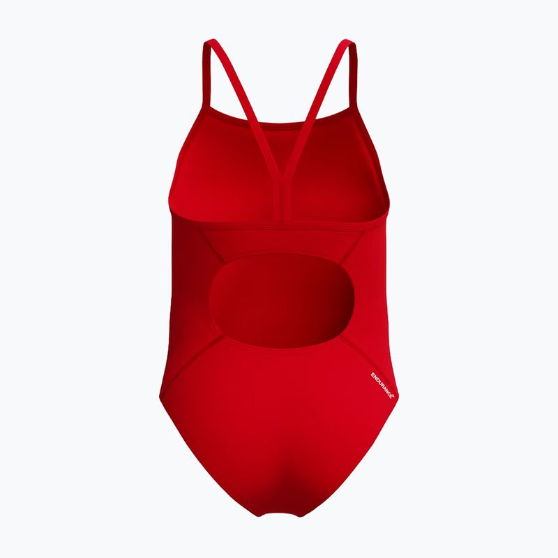 Costume da nuoto intero per bambini Speedo Endurance+ Logo Thinstrap high risk red 2