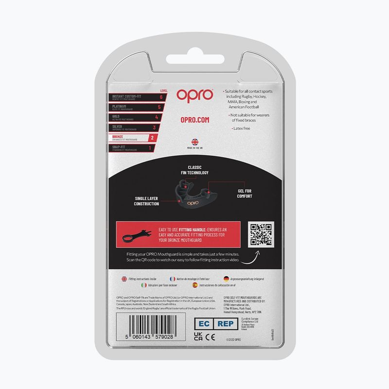 Protezione della mascella nera Opro Bronze GEN5 3