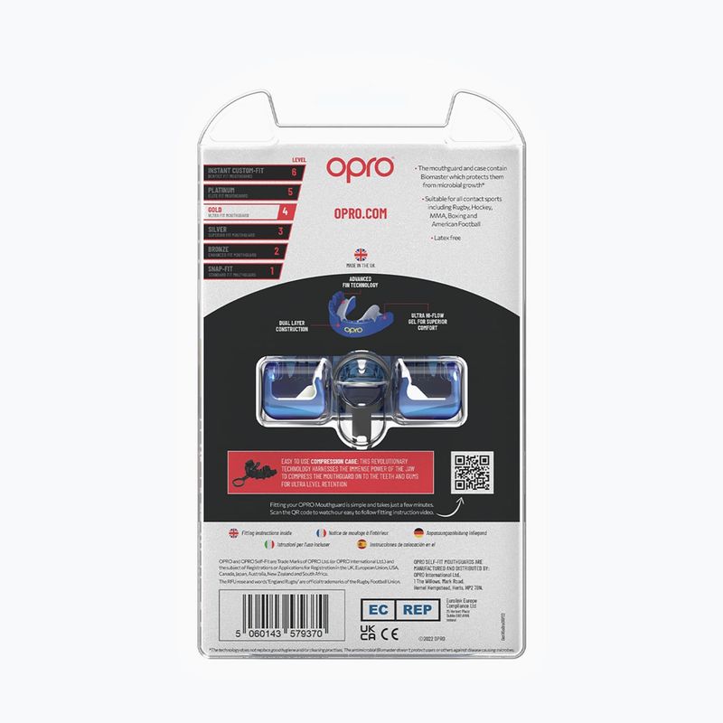 Protettore mascellare Opro Gold Braces blu 3