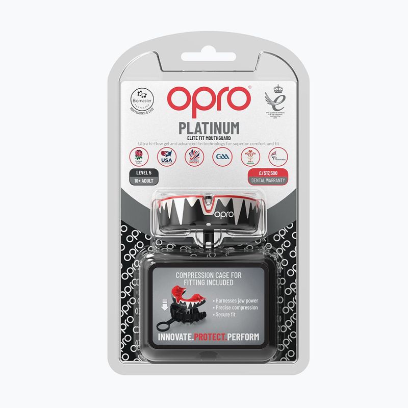 Paradenti Opro Platinum black/white/red 2