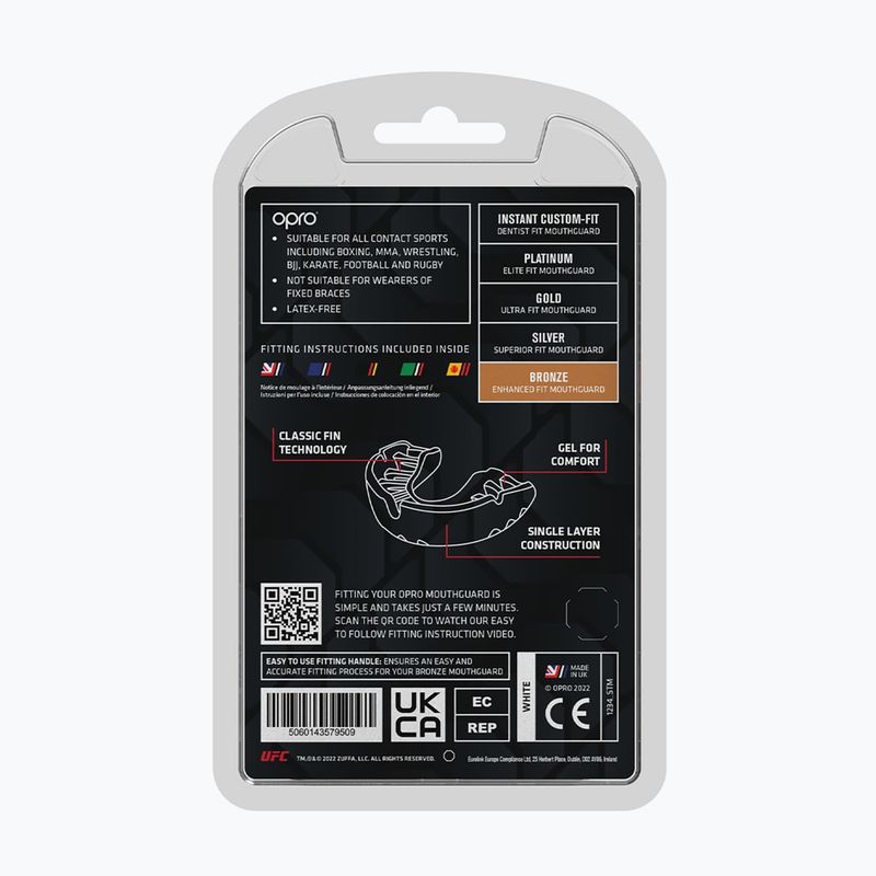 Protezione della mascella bianca Opro UFC Bronze GEN2 3
