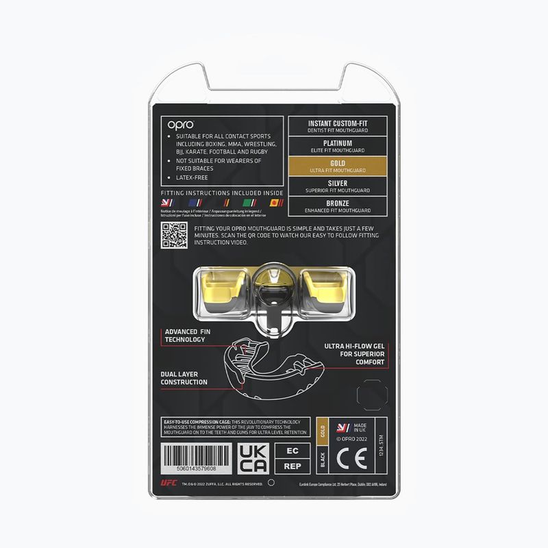 Protezione della mascella Opro UFC Gold GEN2 nero/oro 3