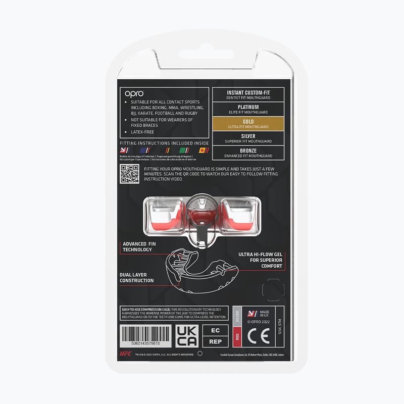 Paradenti Opro UFC Gold GEN2 red/silver/gold 3